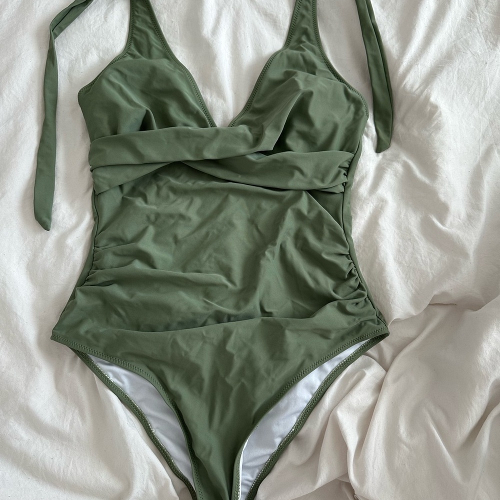 Olive Green one piece swimsuit